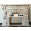 natural carved elegant fireplace surround