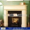 Beige Marble Contemporary Fireplace
