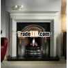 Limestone white marble electric fireplace frame