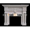 White marble european style fireplaces on sale