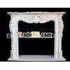 Indoor Hunan White Marble Tile Fireplace Surrounds