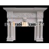 White marble fireplace insert