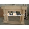 Beige Marble Fireplace Mantel Design