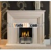 Decorative White Stone Fireplace Surround