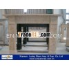 Indoor decoration big size travertine fireplace mantel