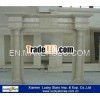 Hot Sale Beige Marble Column Fireplace / Fireplace Mantel