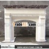 indoor winter carved marble fireplace, marble corner fireplace,