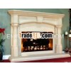 contemporary travertine fireplace surround