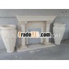 White Sandstone Column Fireplace/Fireplace Mantel