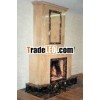 Beige Marble Decorative Electric Fireplace