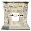 Lime stone fireplace surround design