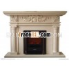 Natural marble fireplace surround with column