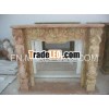 beige travertine smokeless fireplace