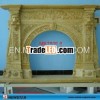 white limestone fireplace