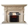 Natural Beige Travertine Tile Fireplace