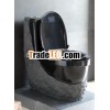 Black granite bathroom toilet with natural finish