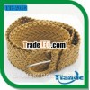 Tiande LEATHER KNIT BELT BROWN BRADED STRAP