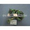 Dark green string decoration with acrylic beads and sequins