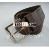 Full size Men's black / brown bonded Real leather belt