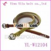lady fashion brown and yellow cute cheap PU belts