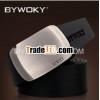 hot sale perfact plate with smooth zinc belt head men genuine leather belt