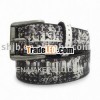 black and white classic color mens pu belt