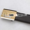 Golden Tungsten buckle black cowskin belt