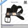 punching black leather hip belt #0752JJ1