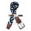 moroccan blue/black/white fabric braid belt