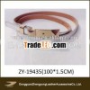 Summer Season unique buckle silver shiny PU skinny designer belt
