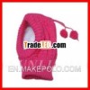 Fashion knitted children neck warmer hat with ball on the top