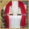 Beatiful jersey scarf with imitation pearls pendants