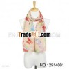 nice yiwu small wholesale light brown butterfly voile scarf