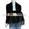 BLACK VISCOSE PASHMINA SCARFS AND STOLES.