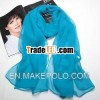 fashion long women georgette blue silk scarf