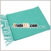 Fringed solid wool office scarf