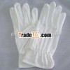 White Cotton working gloves with pvc dots; marching glove; ceremony glove