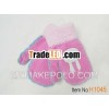 Pink Brushed fabric gloves for girls