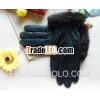 V182 wholesale cheap leather gloves for woman with sable fur