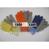 Grey PVC impregnated with black PVC dots glove(B222)