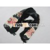 Chinese style rayon imitated silk winter scarf for lady