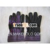 Black PVC impregnated with black PVC dots glove(A109)