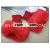 Lady's Faux Fur Knitted Fingerless Gloves