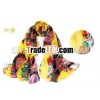 Plumage printing polyester scarf