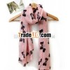 Bowknot printing polyester scarf
