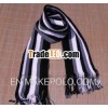 Stripe White & Black Simple Pattern Cashmere Scarf