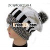 winter lady outdoors knitted jacquard cap