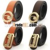 western genuine leather buckle belt with rhinestone