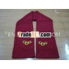 printed embroidered polar fleece scarf