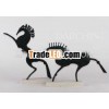 DS3031BK, DS3032BK plate chrome funny animal figurines horse gift collection